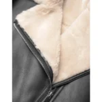 Premium Women’s Black Leather Shearling Lined Jacket Luxury Winter Outerwear | MASTER - Image 5