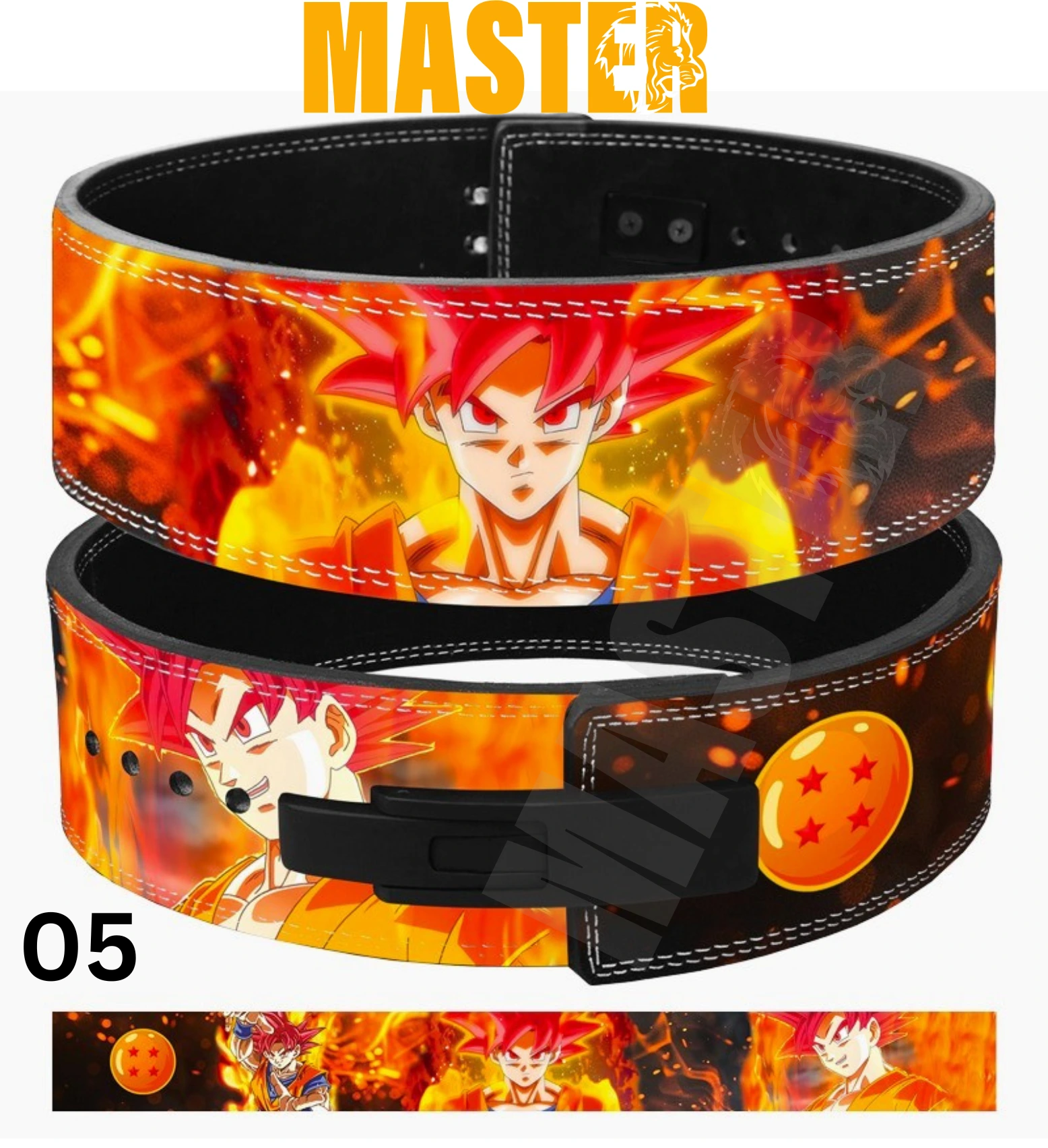 Goku Red Head Dragball Anime Lever Belt Goku Red Head Dragball Anime Lever Belt
